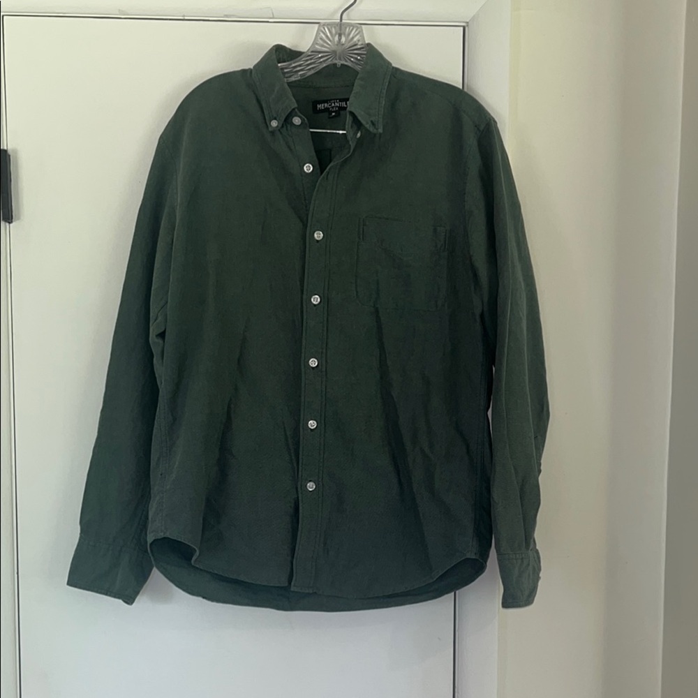 Women’s JCrew Mercantile Green Casual Button Down Shirt Medium